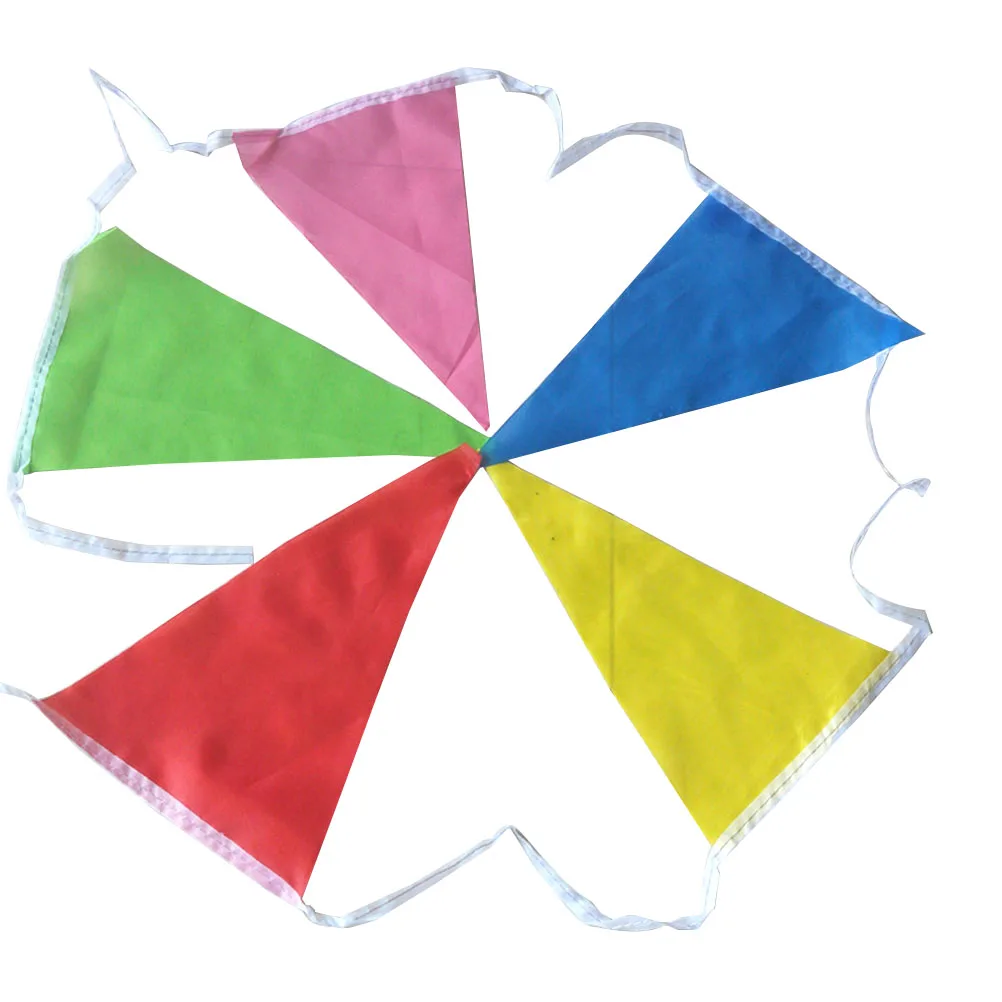 

100 M Pennant Flag Multicolor Flower Garlands Banners for Wedding Party Pentagon