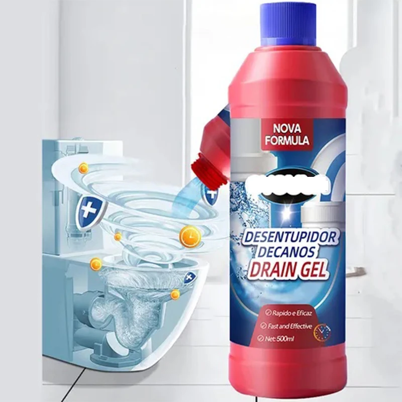 Pipe Dredging Agent Powerful Dissolving Toilet for Dissolving Kitchen Toilet and Floor Blockage Agent for Drainage 500ml