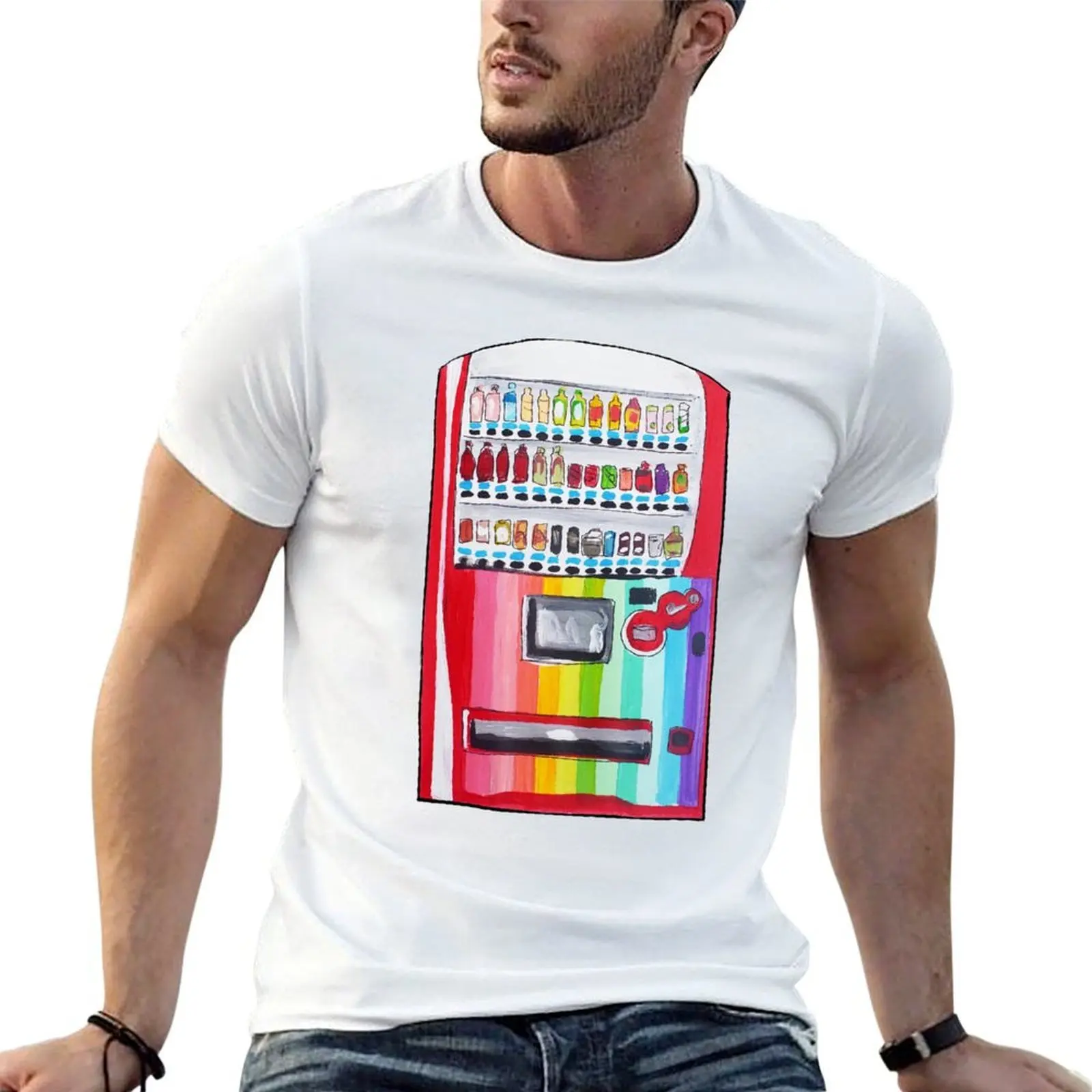 

Rainbow Vending Machine T-Shirt anime t shirts for man man t shirt luxury T-Shirt