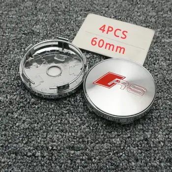 4個亮黑色ABS輪轂中心蓋,直徑60mm,相容於多款奧迪A1 A2 A3 A4 A5 A6 A7 A8 Q2 Q3 Q5 Q7車型 8 最佳銷售 奧迪A3輪圈中心蓋 - №2