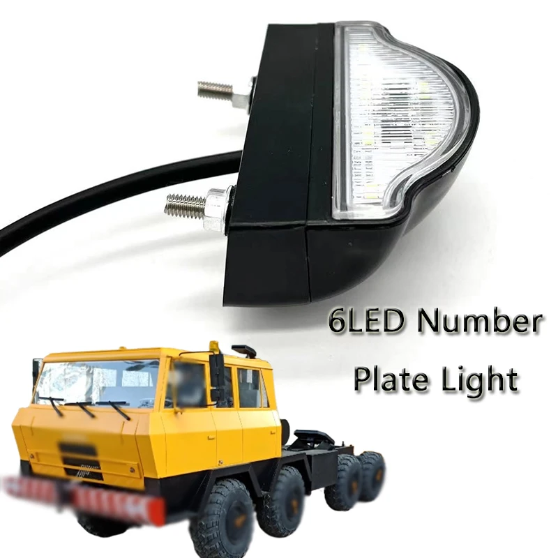 

1Pc 6LED Number Plate Light E4 standard 12V/24V LED black ABS shell Work Lamps For Caravan Truck Trailer Universal