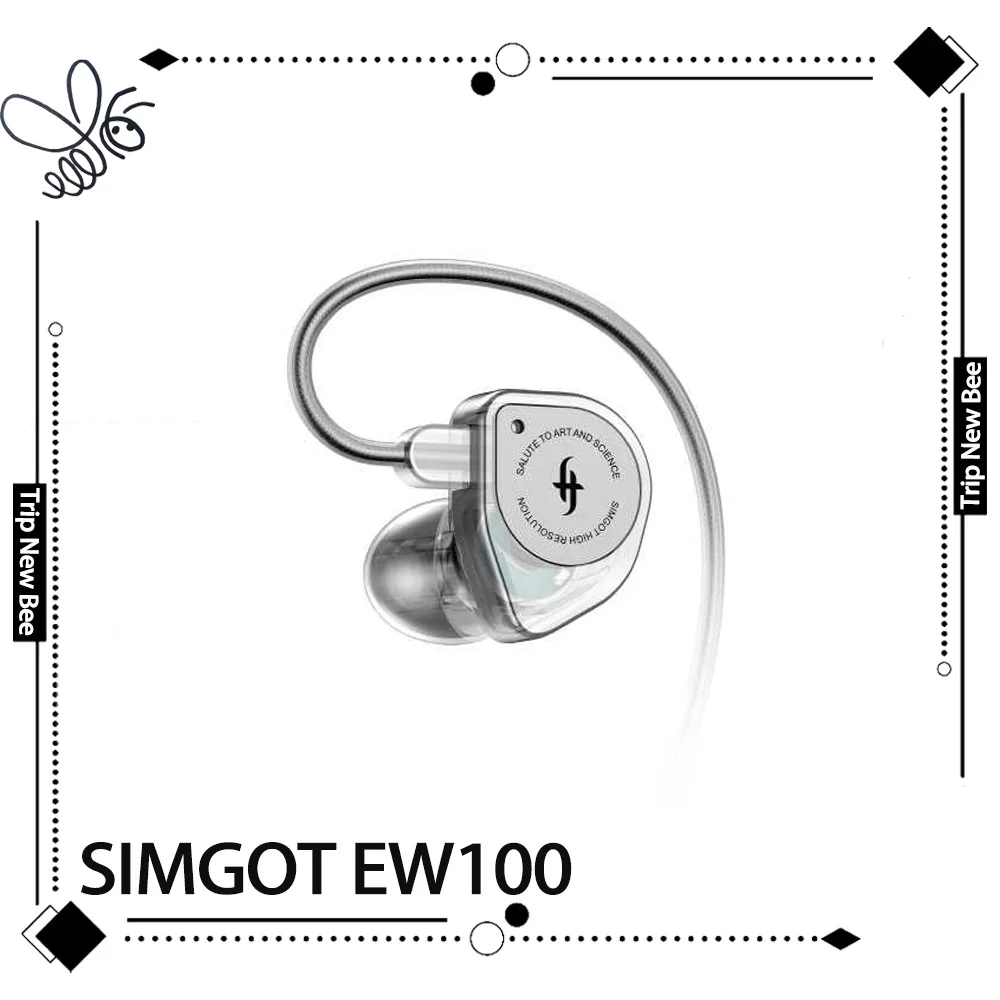 SIMGOT EW100 Earphone in-Ear Hifi Sound Stereo Wired Earphones Noise Reduction Tws Earbuds Portable Gaming Outdoor Headset