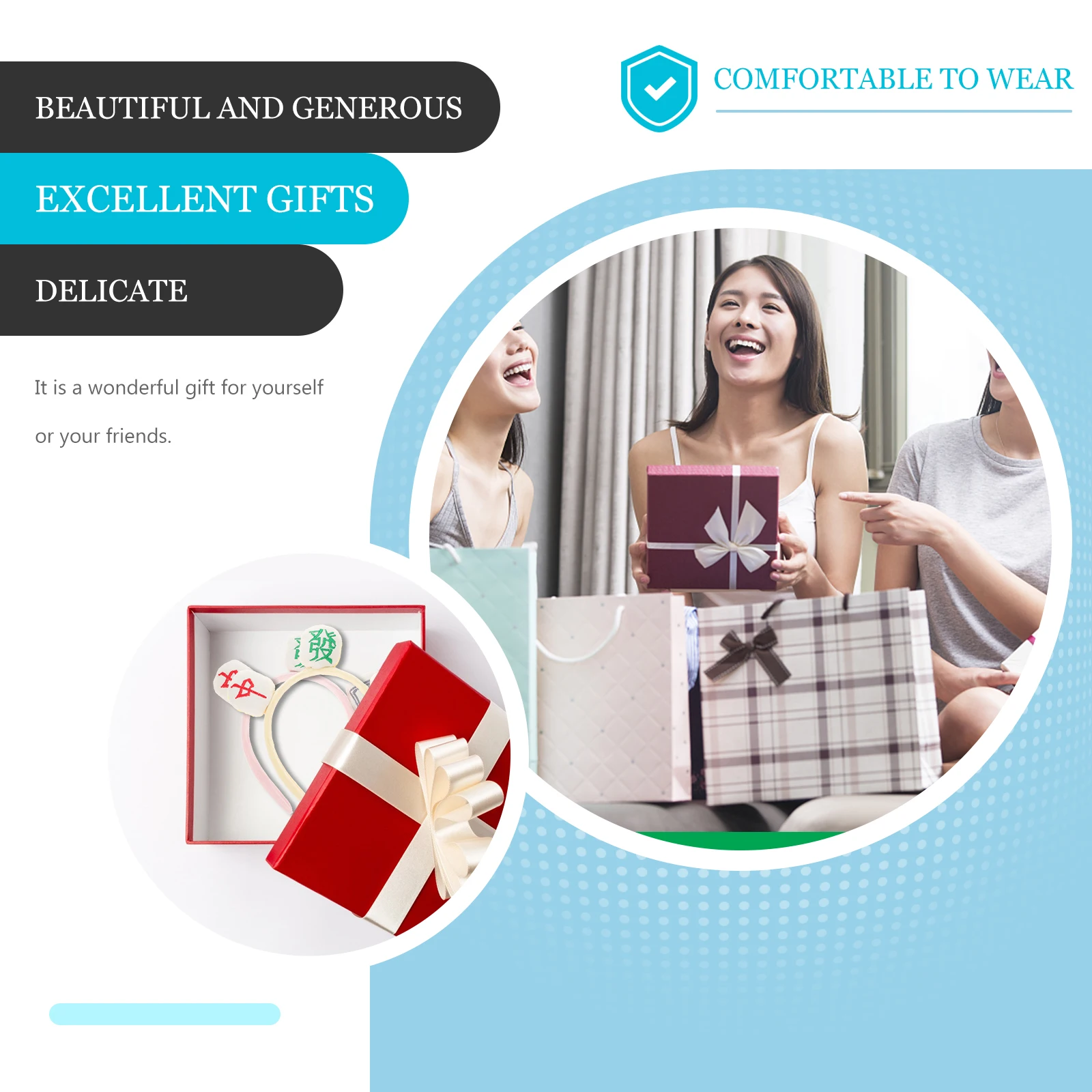 

2pcs Mahjong Headbands Hair Accessories Girls Women Face Wash Spa Makeup Headband Pink Yellow Haircare Styling Tools