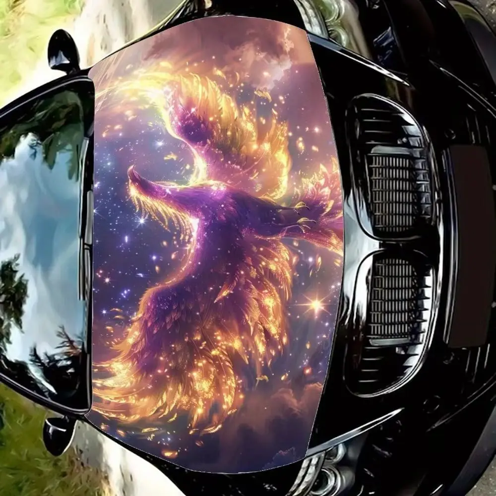 Legendary Phoenix Car Hood Decal,Self-Adhesive Waterproof PVC Hood Sticker,Decoration Scratch Resistant Protect,Auto Accessories