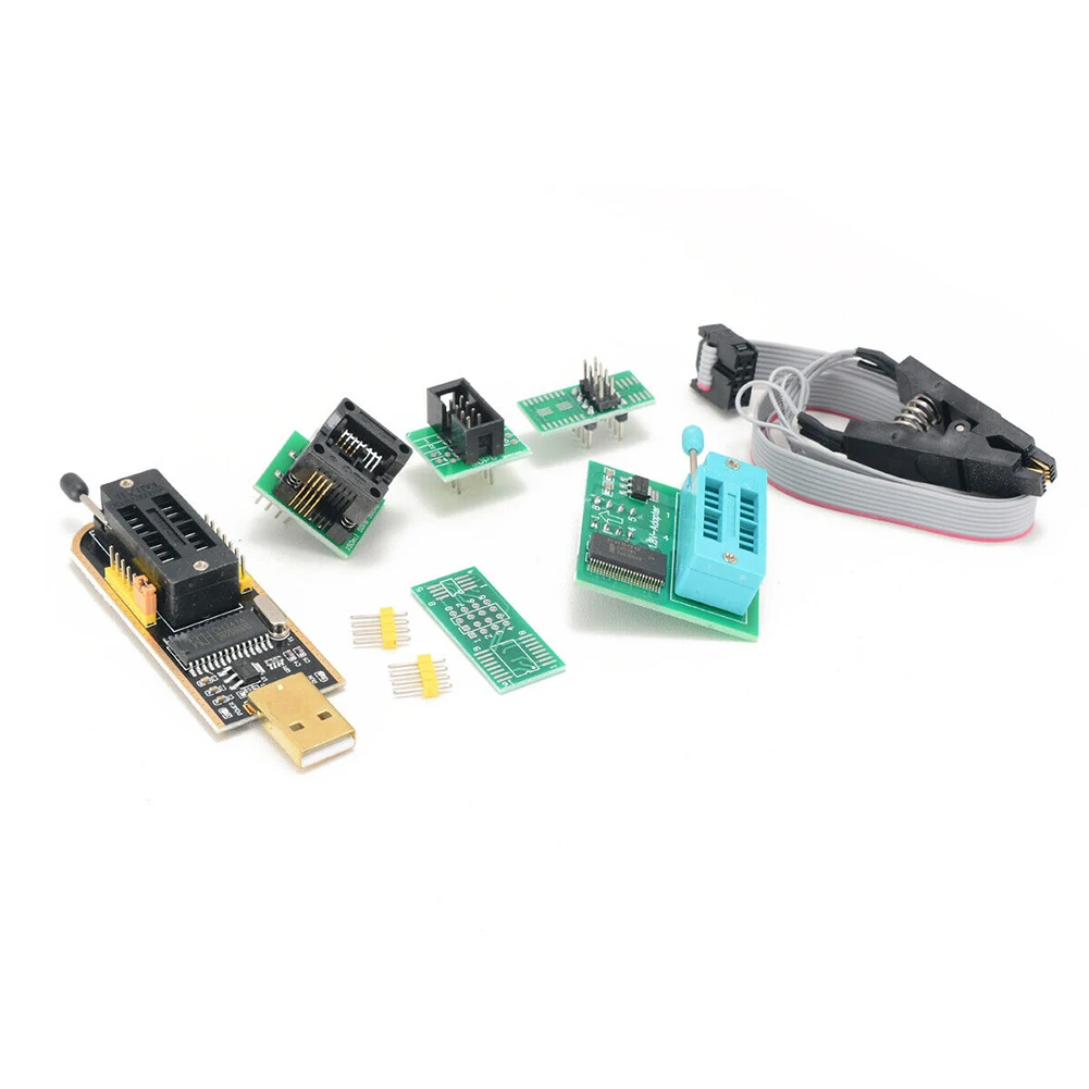 EEPROM Flash BIOS USB Programmer Module 24 25 Series BIOS USB Programmer Module Kit IC Test Clips for EEPROM 24CXX/25CXX/93CXX