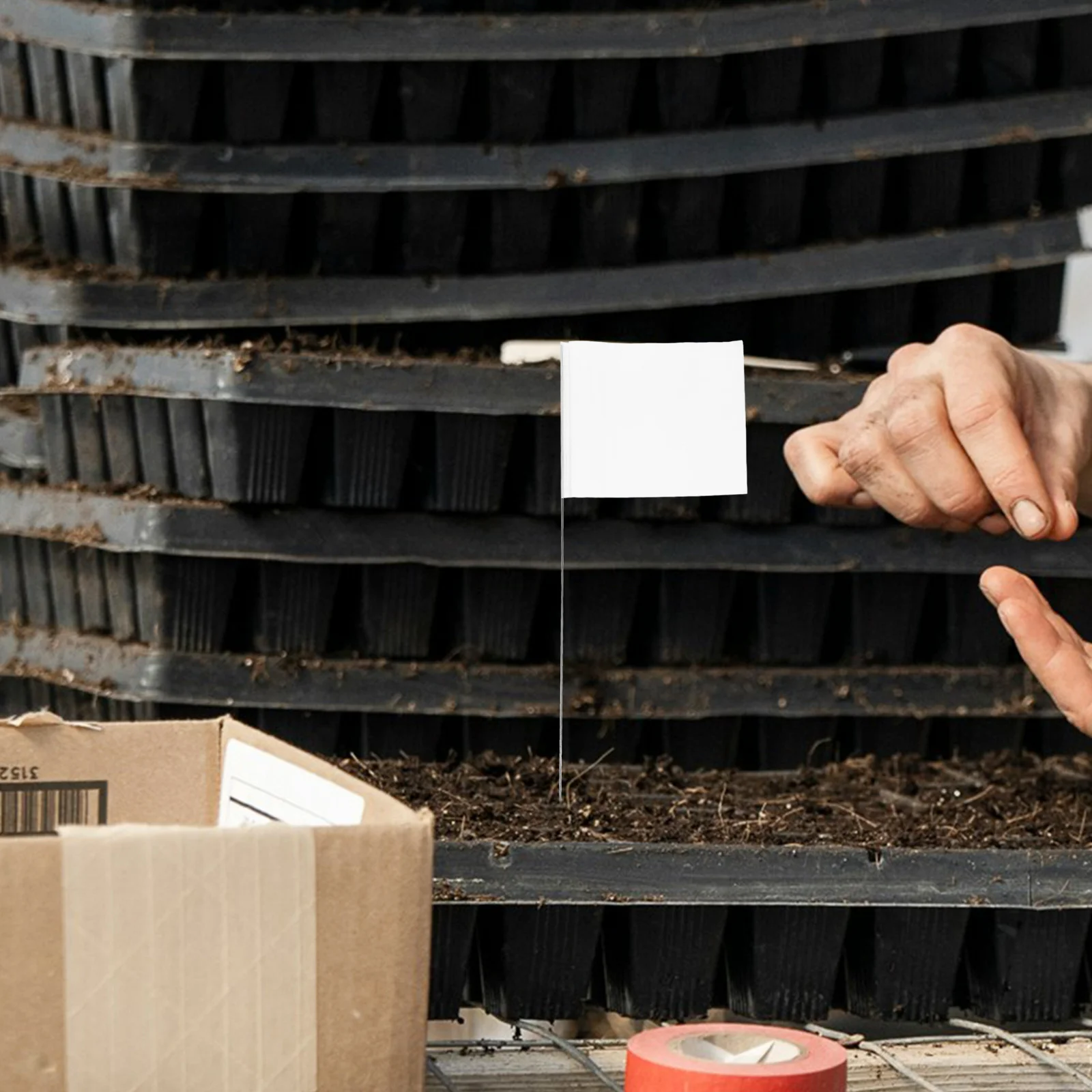 

50Pcs Landscape Flags Bright Color Marking Flags for Irrigation Lawn Boundaries Easy to Use Long Lasting Safety Flag