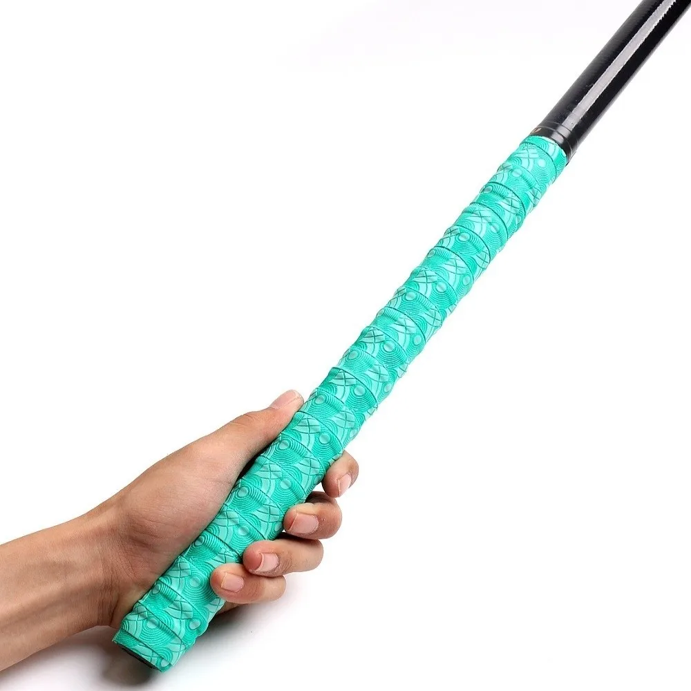 2M Badminton Handle Wrap Tape Embossing Anti-slip Tennis Racket Grip Tape Sweat-Absorbent PU Fishing Rod Sweatband