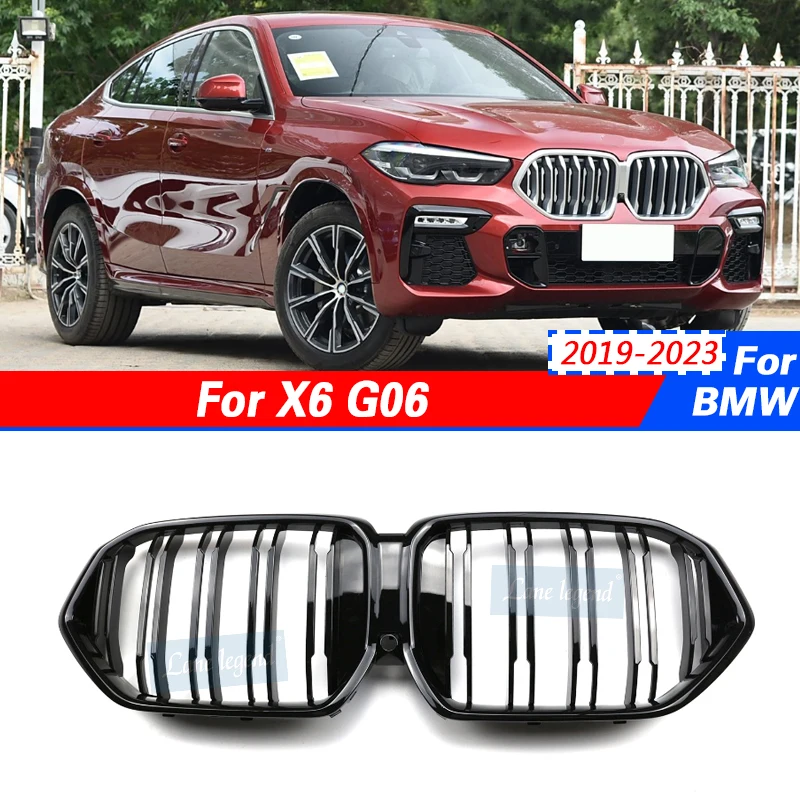 

Factory supply Front Bumper Grill For BMW X6 G06 2019 2020 2021 2022 2023 Double Slat Front Kidney Grille Medium net