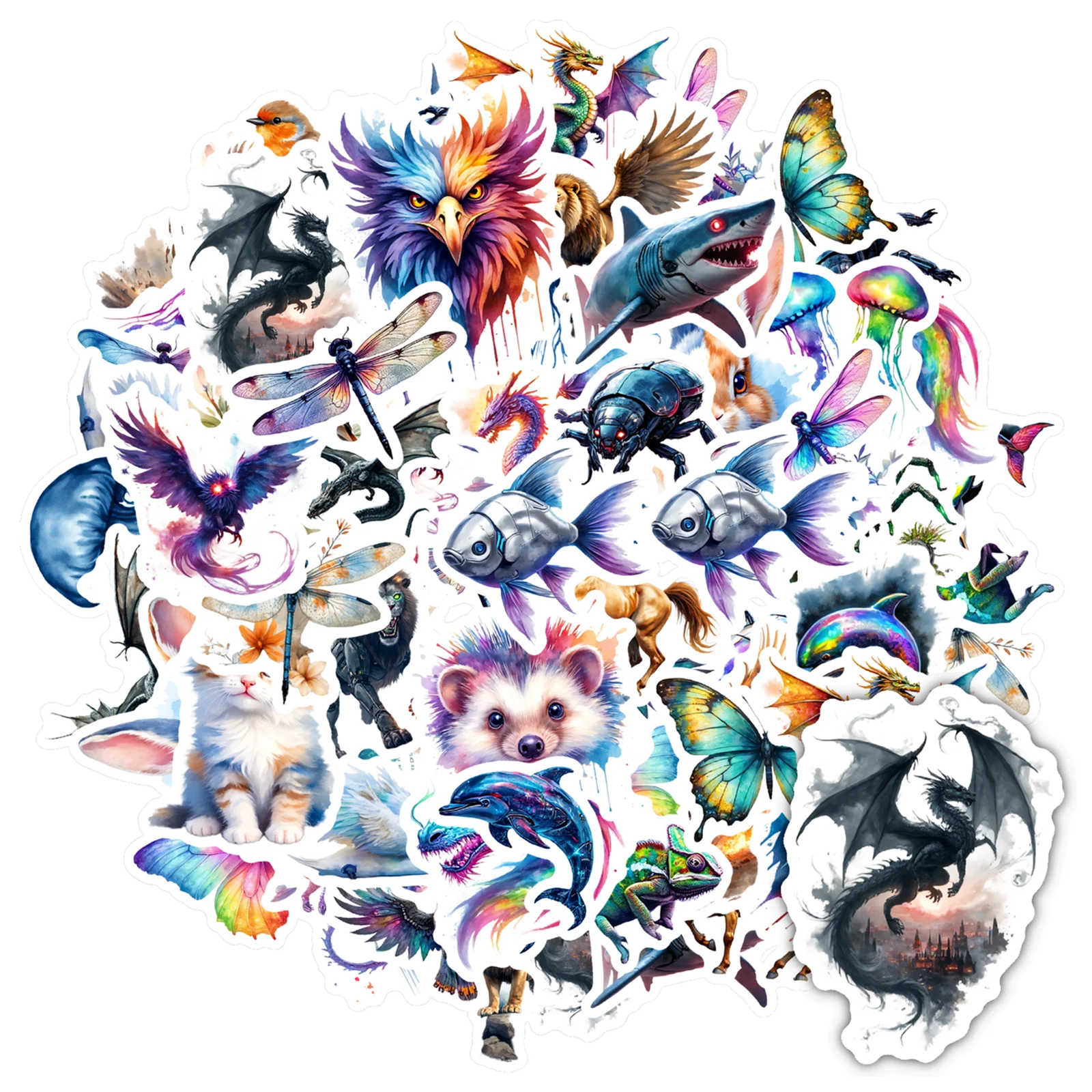 

35 шт.-50 шт. художественные наклейки с изображением животных из мультфильмов, наклейки «сделай сам», наклейки для ноутбука, мотоцикла, багажа, телефона, гитары