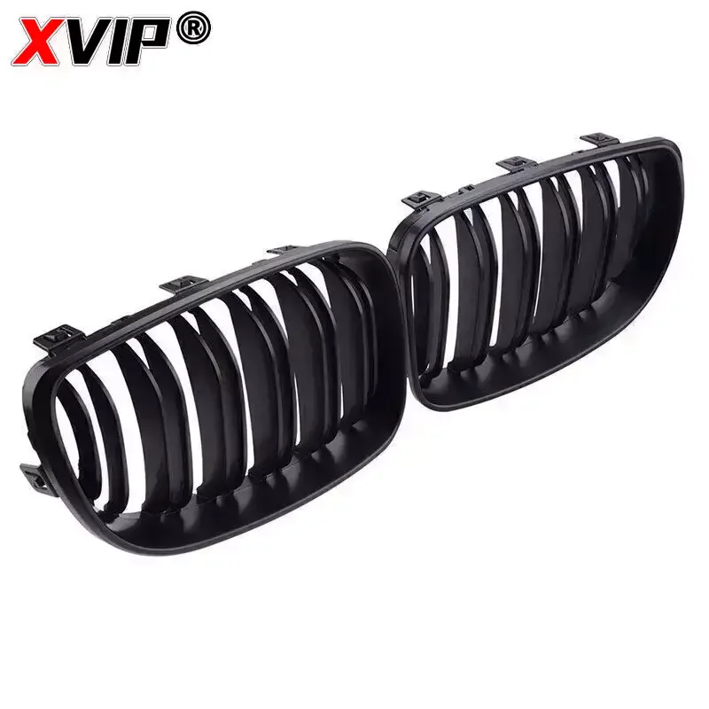 For BMW E81 E87 E82 E88 128I 130I 135I Car Front Bumper Kidney Grille Racing Grills Grilles Gloss Black Dual Slats Grill 07-11 view 2