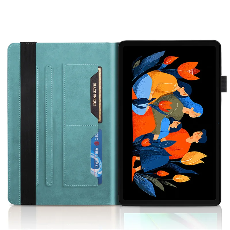 Etui na tablet Lenovo Idea Tab Plus 12.1, model TB361FU, z wytłaczanym wzorem drzewa, składane, z funkcją portfela i podstawki, pasujące również do Xiaoxin Pad 12.1, model TB365FC. — zdjęcie produktu 6