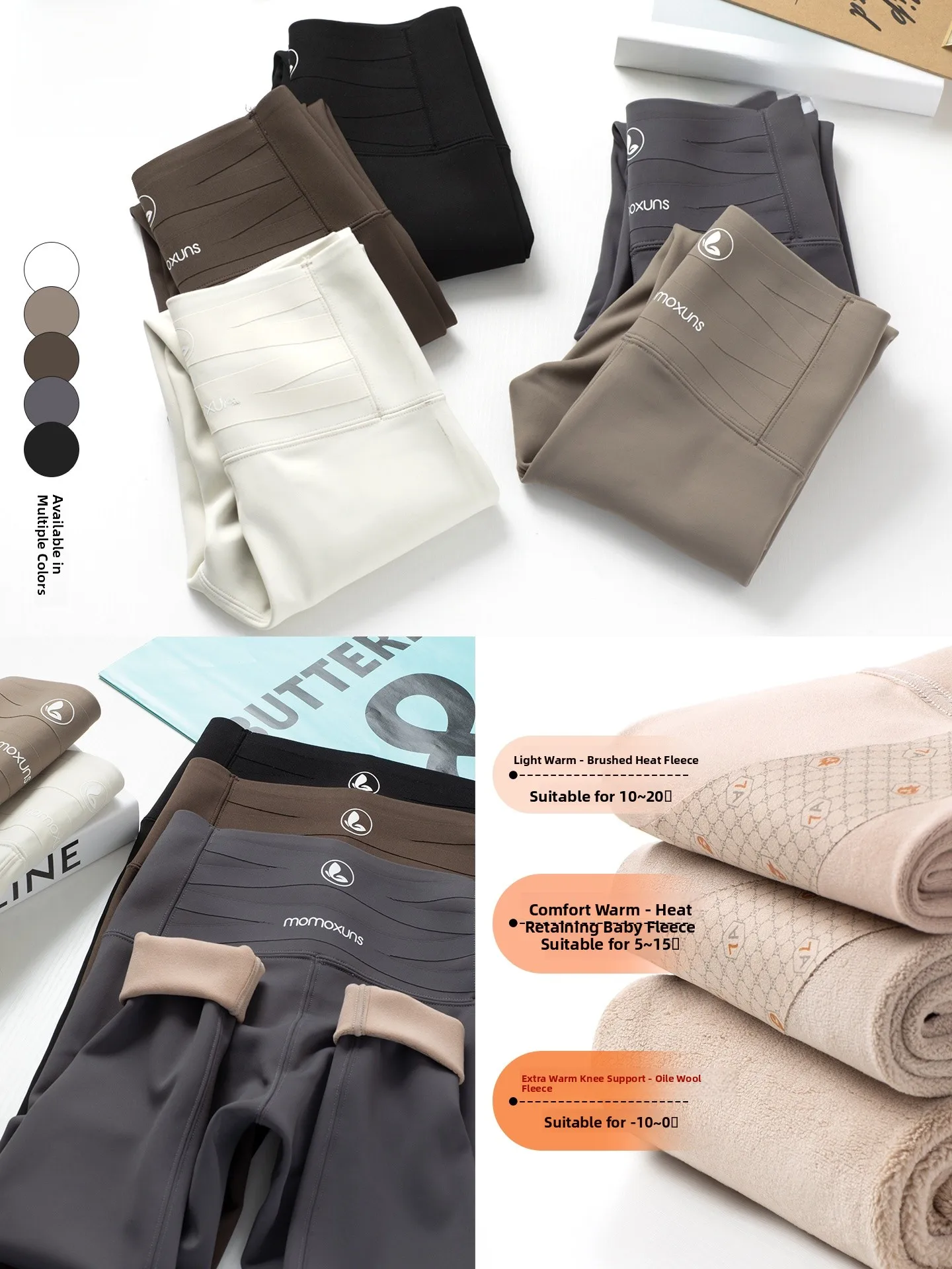 

KEIKO Women's High-Waist Fce-Lined Thi Yoga Pants Slimming arkskin Pants Tummy Control Butt Lifting Long Leggings