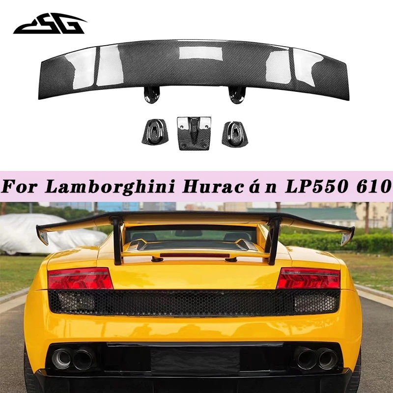 Carbon Fiber Rear Trunk Lid Spoiler Tail Wing For Lamborghini Huracan LP550 610 Car Extended Flap Rear Wing Body Kit