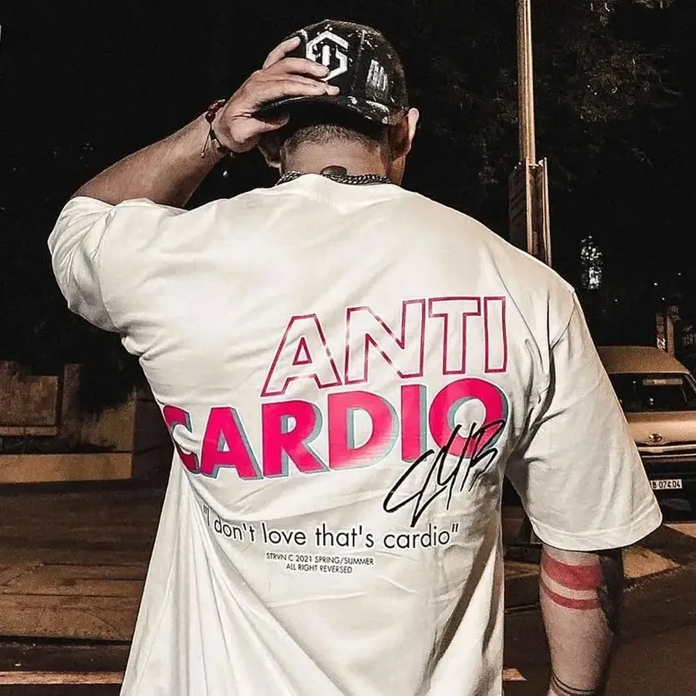 ANTI CARDIO T-shirt Gym 2023 Men Summer Cotton Casual Short Sleeves T Shirt Male Tee Training Workout Tops Fashion Women T Shirt