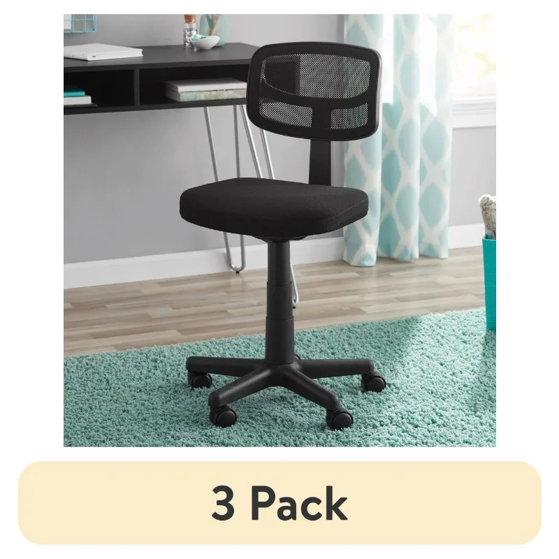 

Mesh Task Chair with Plush Padded Seat, Teens and Adult, Black/Black