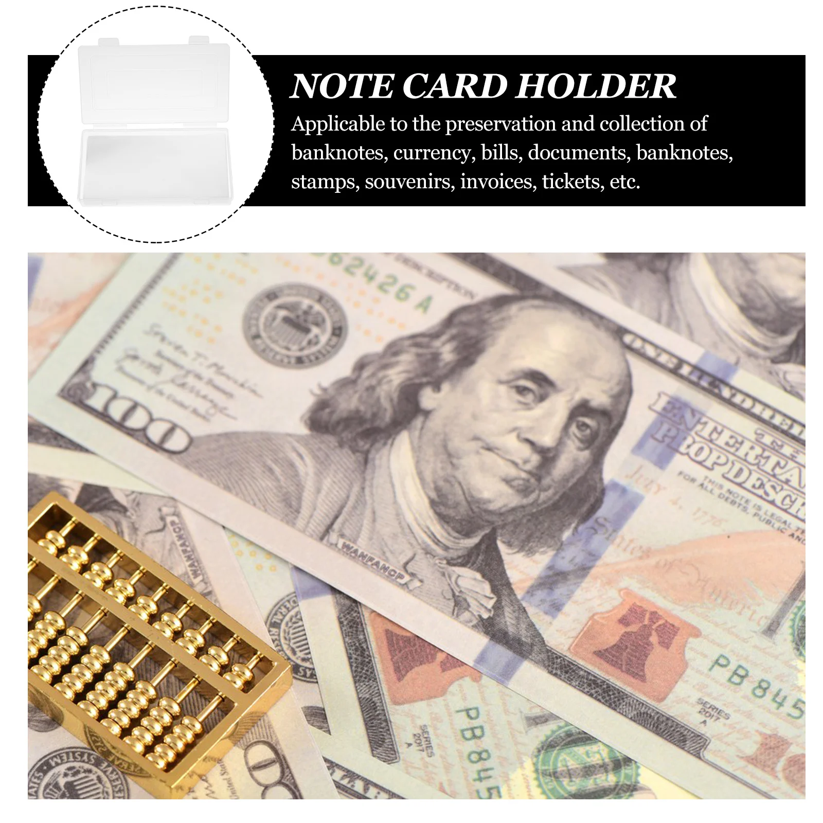 مجموعة واحدة من حامل الأوراق النقدية بسعة كبيرة ومضاد للارتداء وحقيبة تخزين الأوراق النقدية وأكمام واقية شفافة لهدايا جمع الموصلات #4