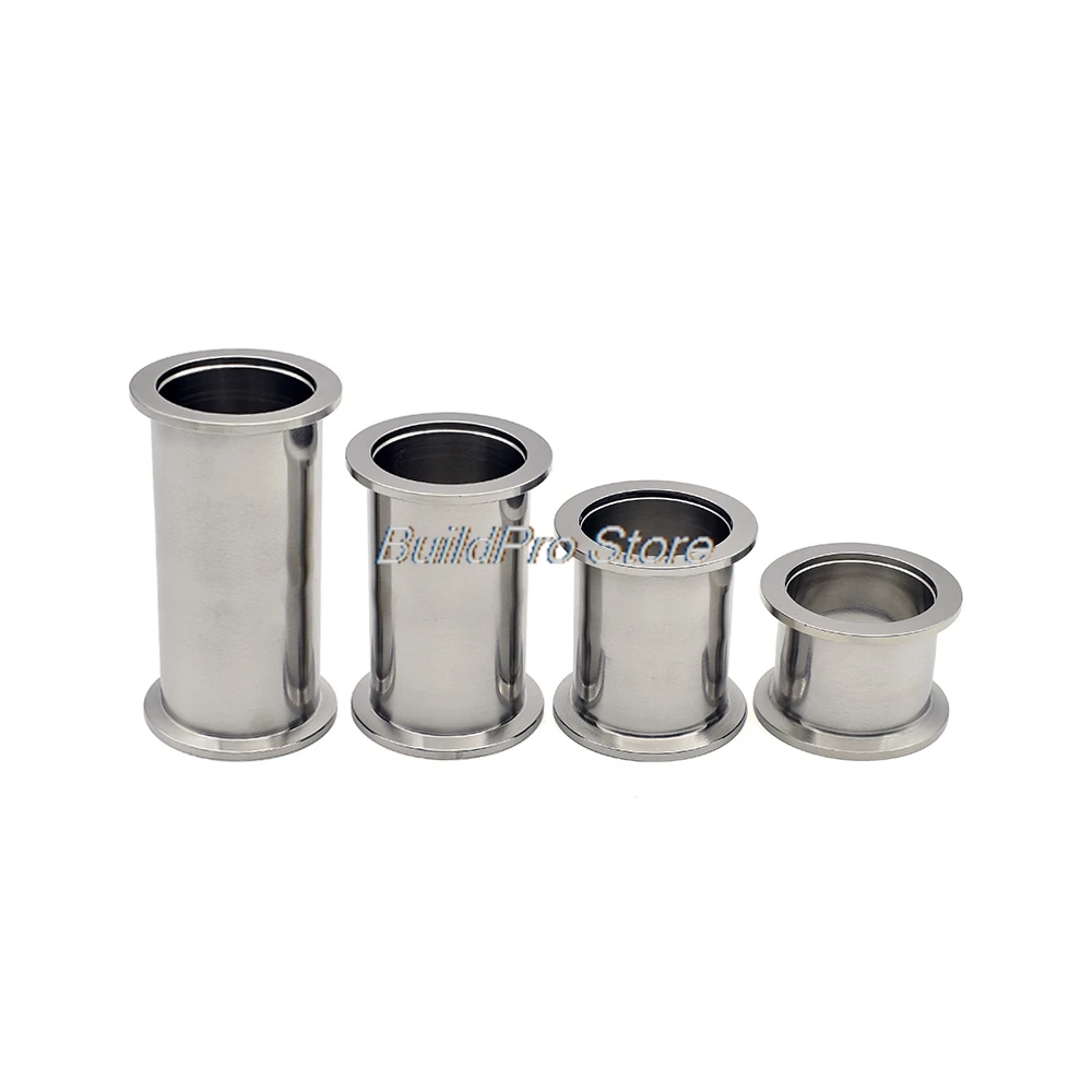 SS304 KF16/KF25/KF40/KF50 Vacuum Straight Pipe Fitting 40-200mm Quick-Connect Flange Joint  Sanitary System, Corrosion-Resistant