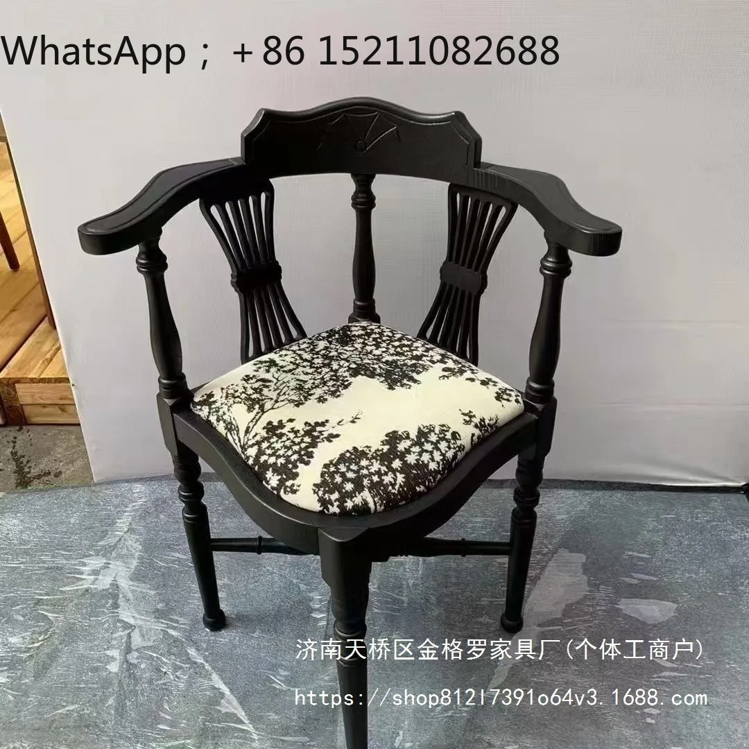 LLY dining chair antique bedroom triangular chair rattan study home makeup retro chair