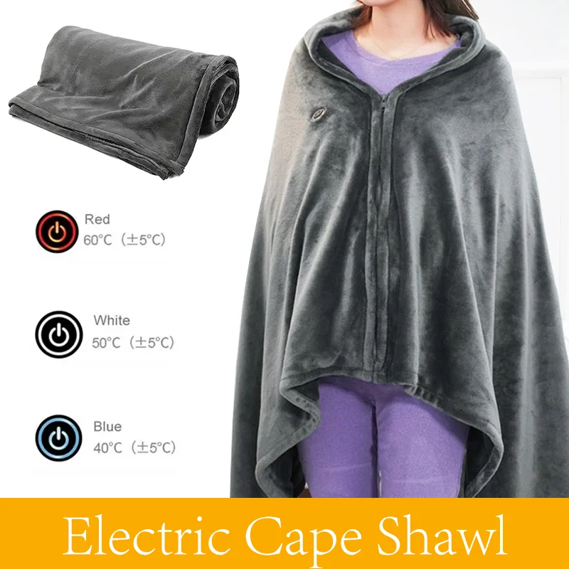 

winterUSB Heated Shawl Electric Heating Blanket Warmer Household Warmer Blanket Office Portable Blanket Wearable Body Heated Mat