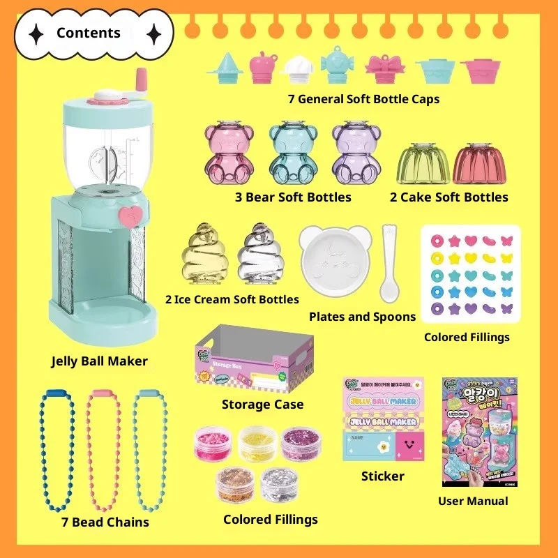 Mimiworld Handmade Diy Toy Sparkling Jelly Ball decodeco Anti-Stress Squeeze Toy Suitable Gifts for Girls Handmade DIY Keychain