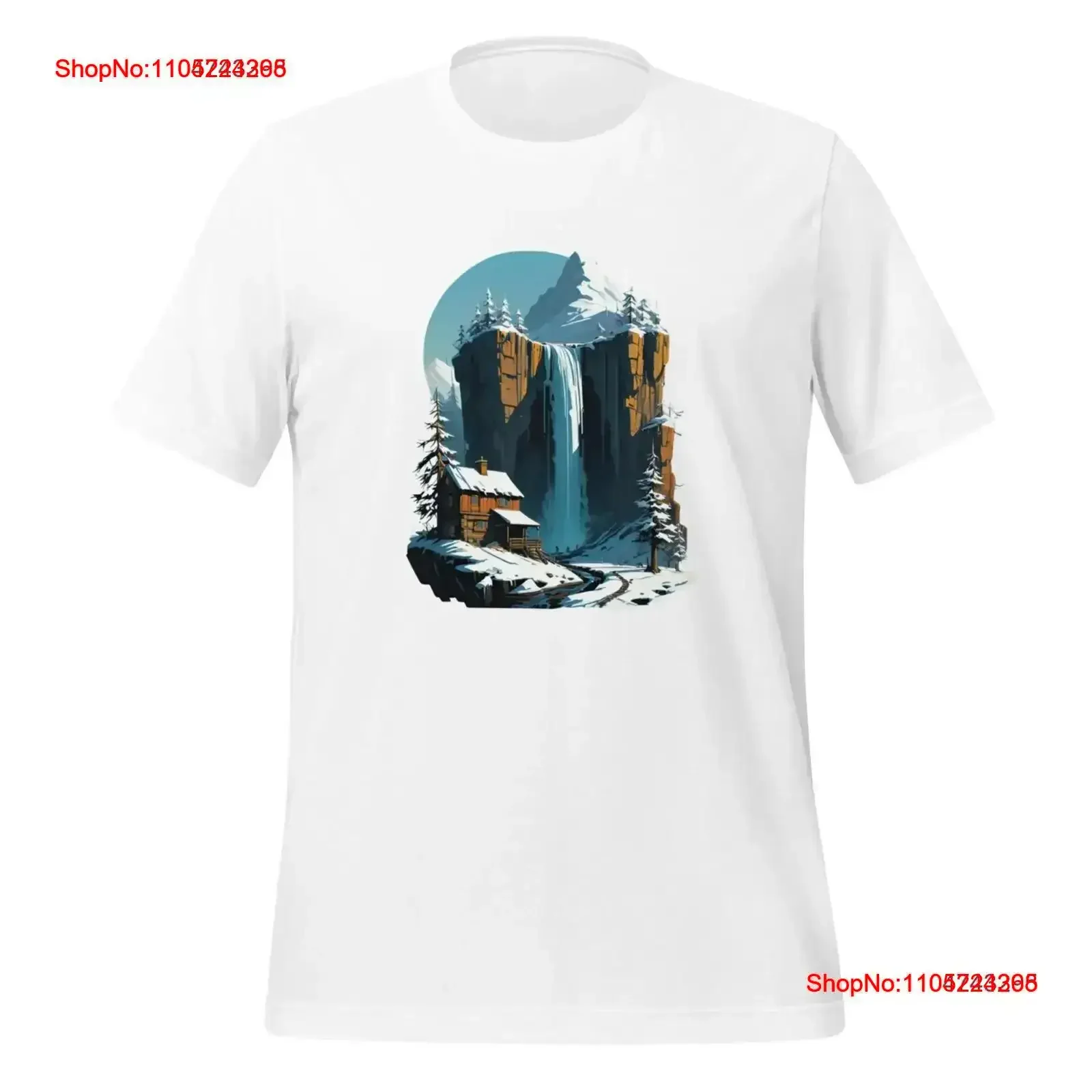 Mountains Waterfall T Shirt for Women or Men Mountain Camping vintage Washed fashion Versatile Top Everyday Wear vintage