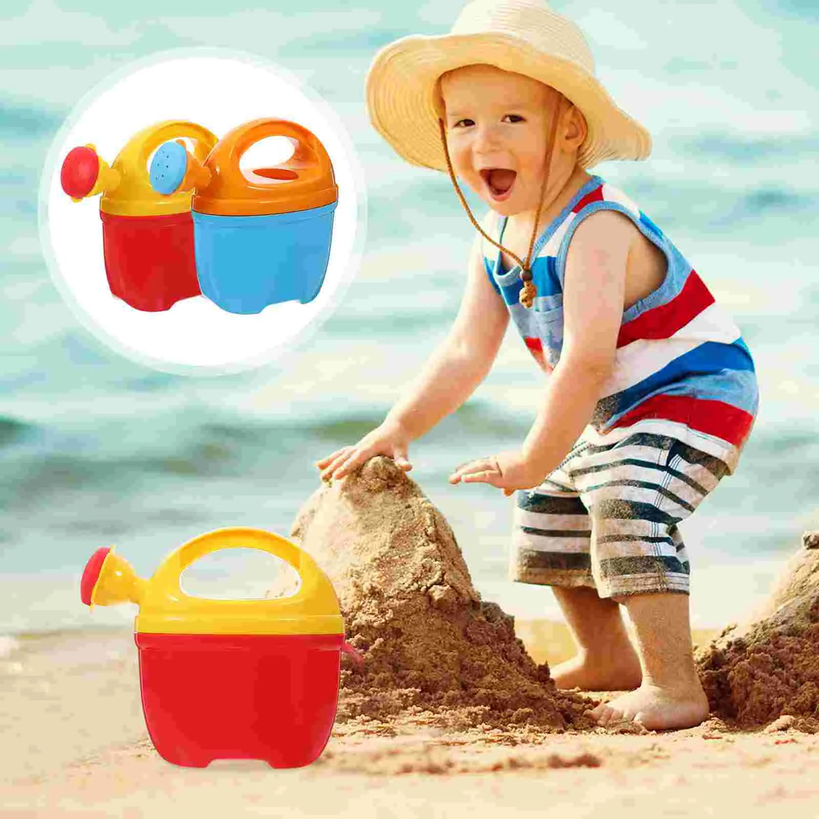 2 Pcs Watering Bottle Toy Mat Inflatable Wading Childs Tools for Kids Kettle Cans Children Mini Pot Toys Flower