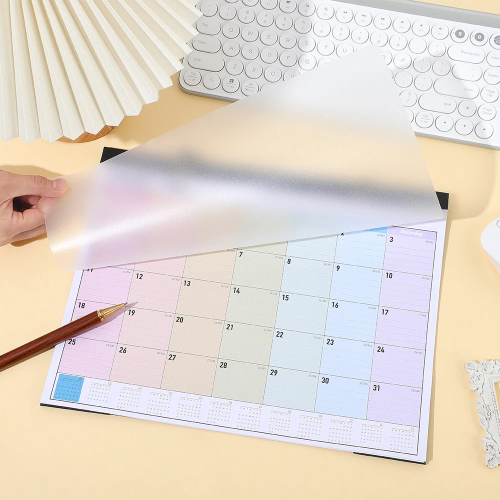 2026 calendário de parede mensal arco-íris design capa transparente planejador de grande formato (Jan-Dec 2026) para estudantes organização doméstica