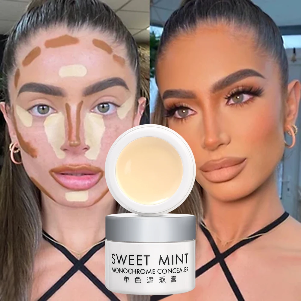 Monochrome Concealer Cream High Coverage Dark Circles Freckle Concealer Corrector Matte Moisturizer Face Makeup Foundation Cream