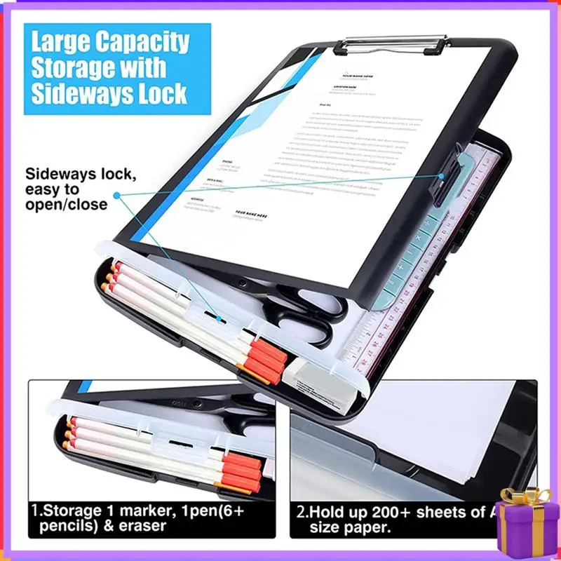 Geavanceerde klemborden met heavy duty, 8,5 x 11 klemborden met clip met laag profiel, zijopening, A4-formaat voor kantoor, school en thuis