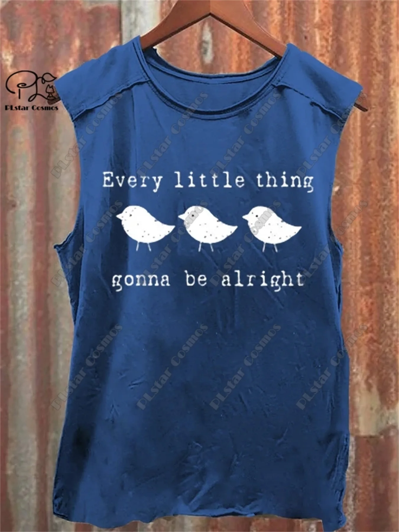 New Women's 3D Printed Every Little Thing Gonna Be Alright Series Multi-Color Art Print Casual Round Neck Sleeveless Vest  1