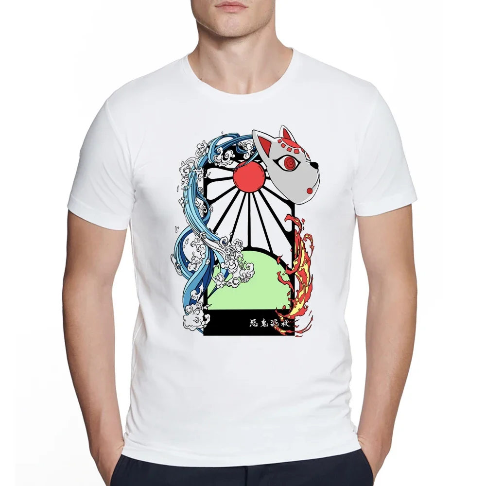 מניגה יפנית מאנגה אנימה גברים בסגנון עירוני tanjiro עגיל השד quimetsu no yaipa חולצות טי homme קלאסי אוטאקו גברים