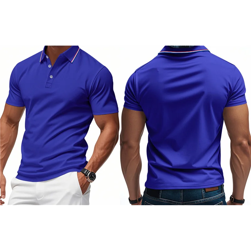 ABRT-Men's Casual Short Sleeve Shirt - Solid Color Collection - Summer 2025