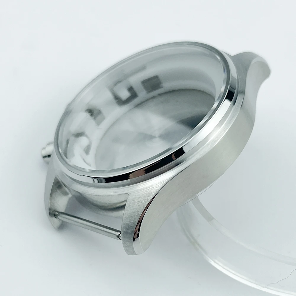 43mm Pilot Watch Case Chronograph Solid Stainless Sapphire Crystal 5ATM Compatible with 37.7mm Dial Miyota 0S00