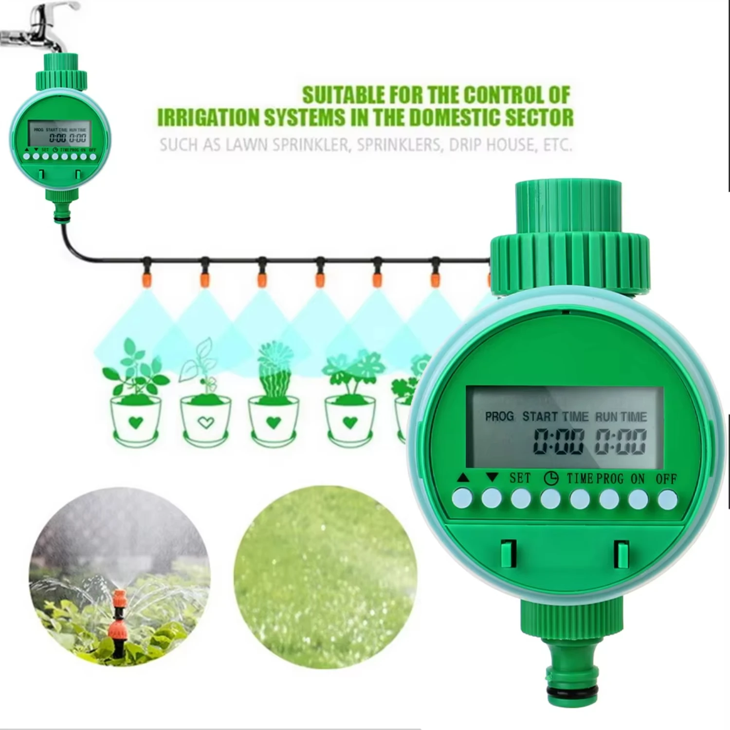 Controlador de irrigação automático display lcd jardim rega temporizador válvula inteligência dispositivo controle rega eletrônico