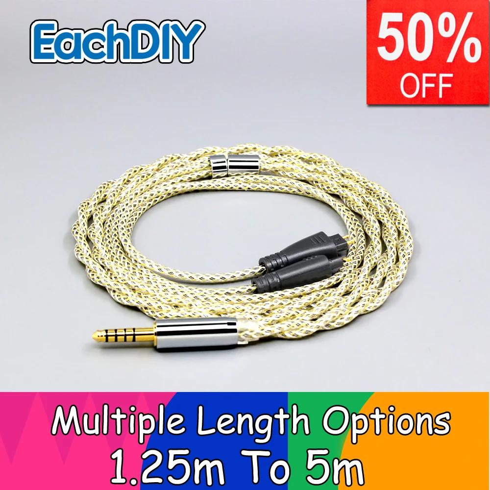 TypeS 23AWG Litz Shielding Silver OCC Earphone Cable For FOSTEX TH900 TH1000RP TH1100RP TH909 TRX00 TH600 MK2 Headphone LN008932