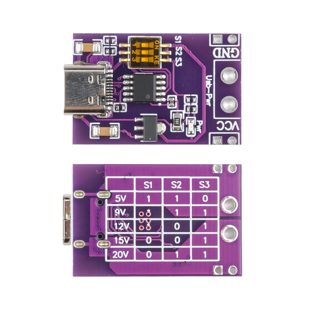 1/5PCS PD/QC/AFC Fast Charging Simulator, 5V, 9V, 12V, 15V, 20V Fixed Voltage Output Module, Type-C Interface