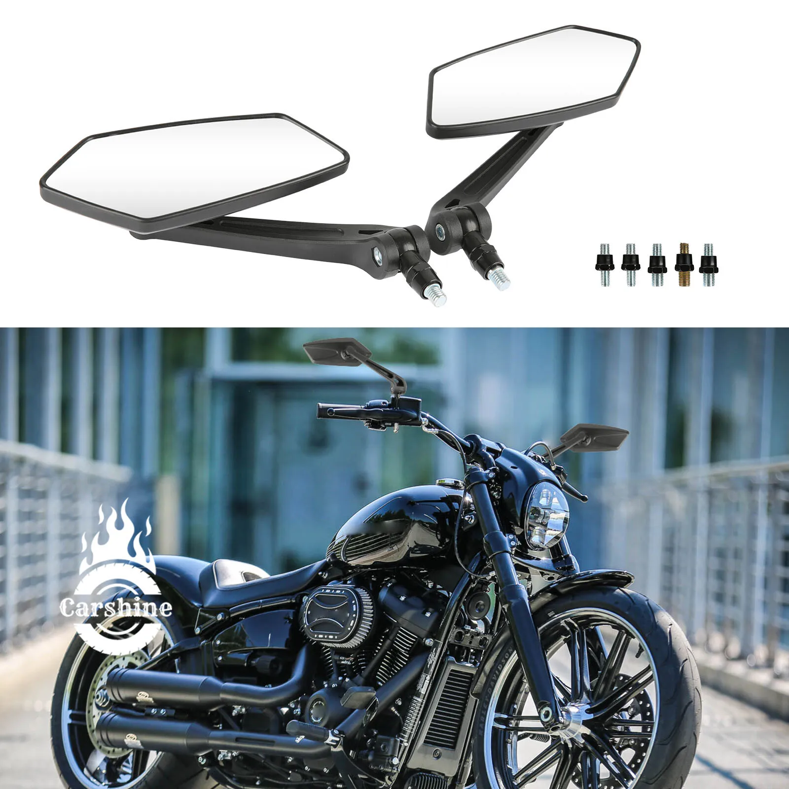 

For Harley Davidson Breakout 114 Black Motorcycle Rearview Side Mirrors US