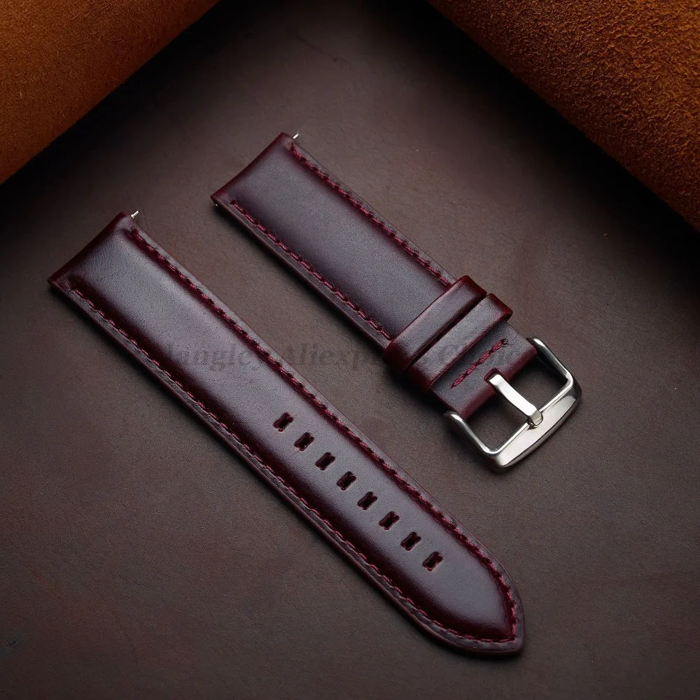 Schnellverschluss-Armband aus echtem Leder, 18 mm, 20 mm, 22 mm, 24 mm, 26 mm, schwarzbraunes Armband für DW Daniel Wellington-Armbänder – Detail 11