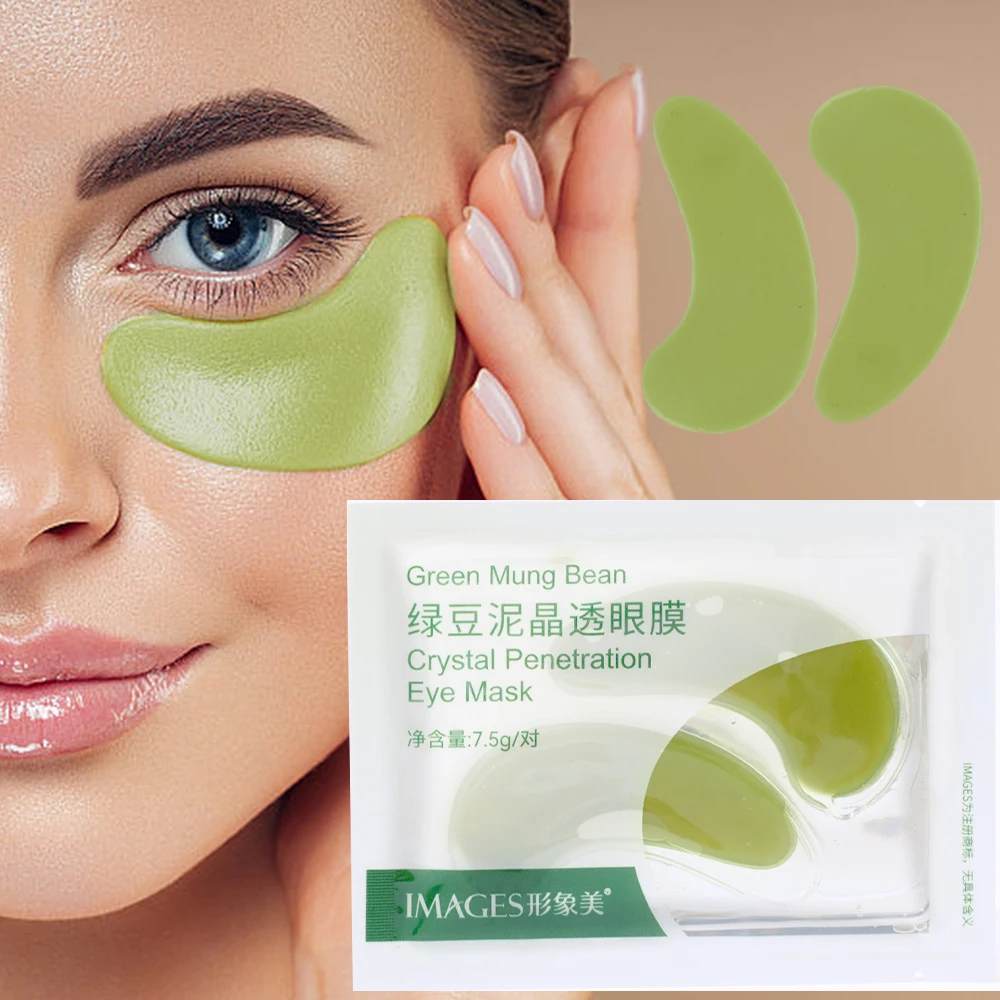 Anti-Wrinkle Firming Eye Masks Mung Bean Longlasting Moisturizing Eye Patches Remove Puffiness Dark Circles Eyelids Patches Care