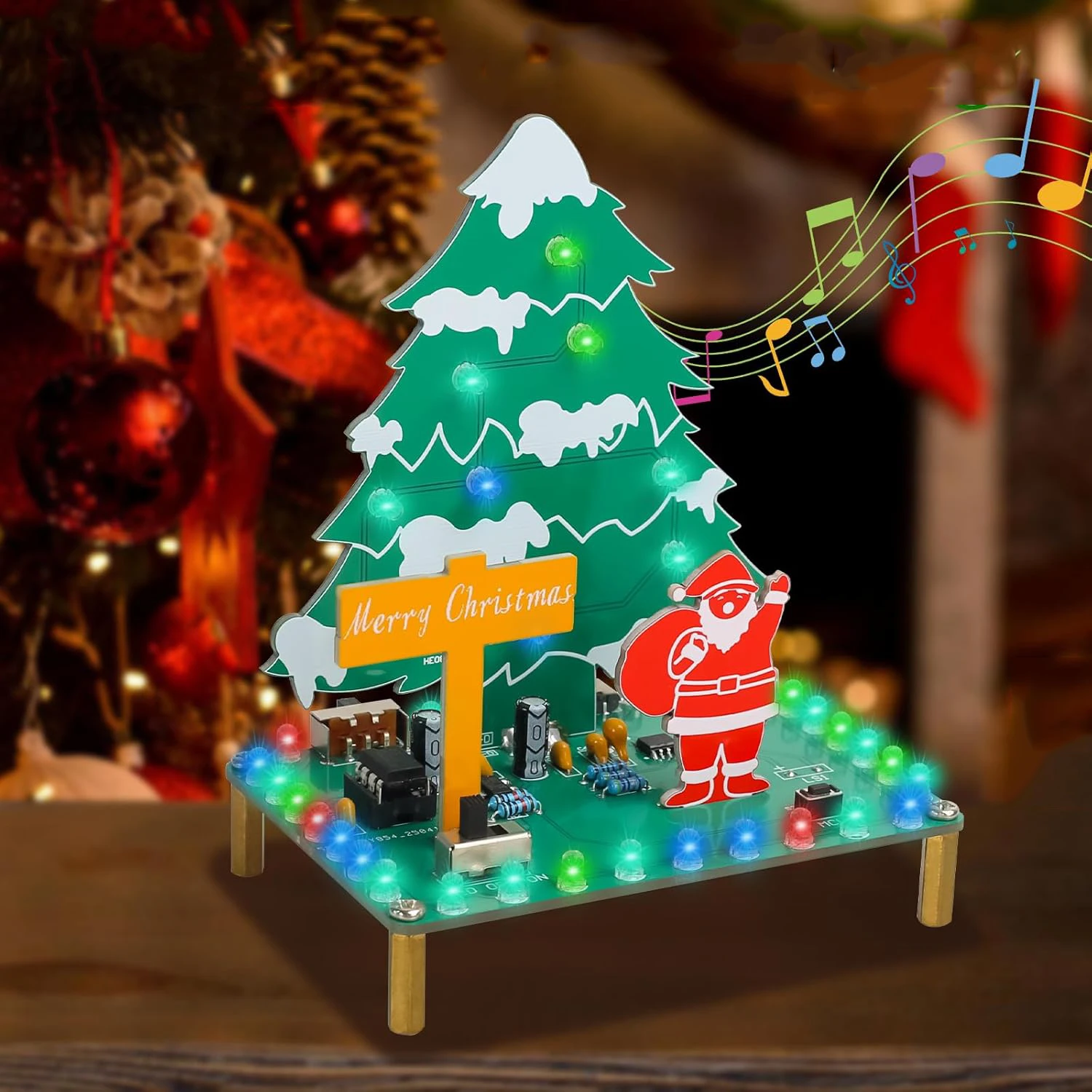 Musical Christmas Tree Soldering Kit Fun DIY Electronics Project with Flashing RGB Lights Learn to Solder Kit for Teens Adults