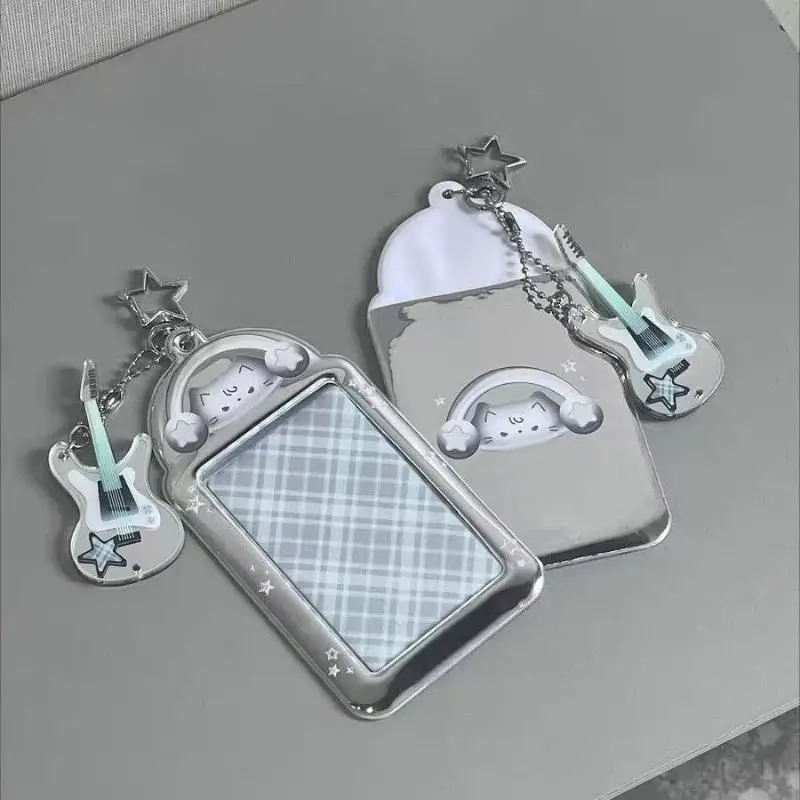 1PCS Ins Cat Rabbit Photo Card Holder Kpop Photo Card Display Pendant Student ID Card Protective Cover Kpop Idol Card Holder