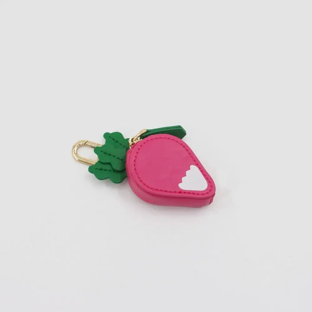 Change Bag Radish Fruit Shape Coin Purse Cute Keychain PU Leather Pendant Korean Style Zipper Mini Earphone Bag Female