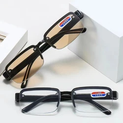 High-quality Half-frame Reading Glasses for Men Women Imitation Crystal Presbyopia Eyeglasses Blue Light Blocking Eyewear
