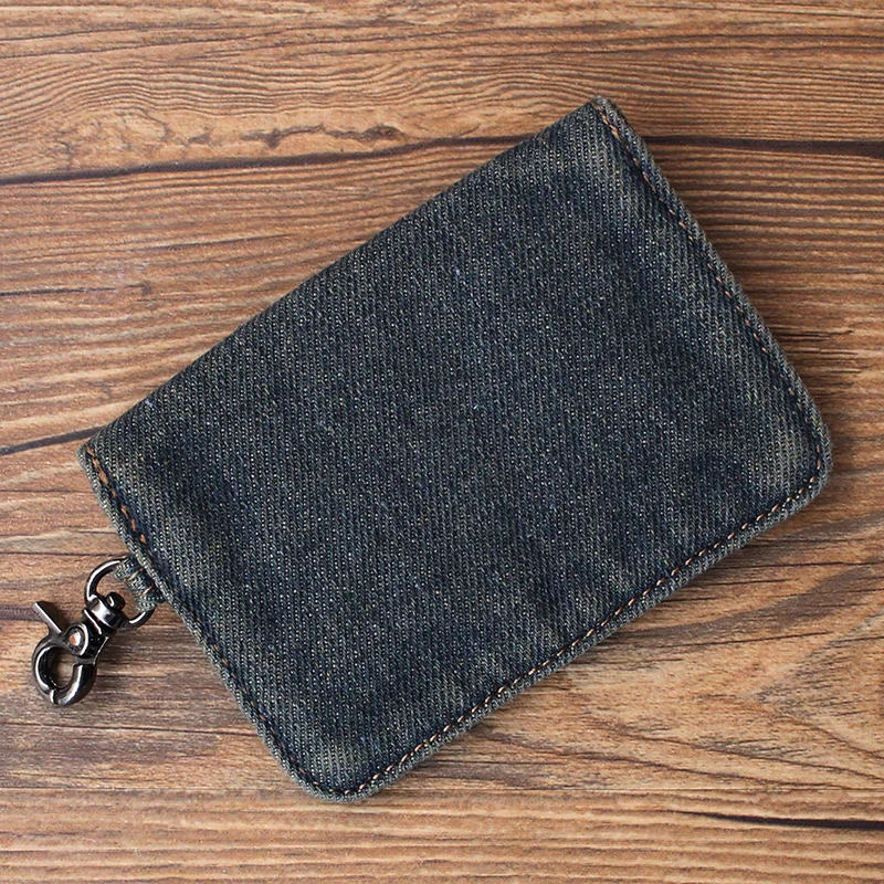 Retro Denim  Wallet Ultra-Thin Simple Design Driver License Passport Card Holder for Men And Women Business OL Style