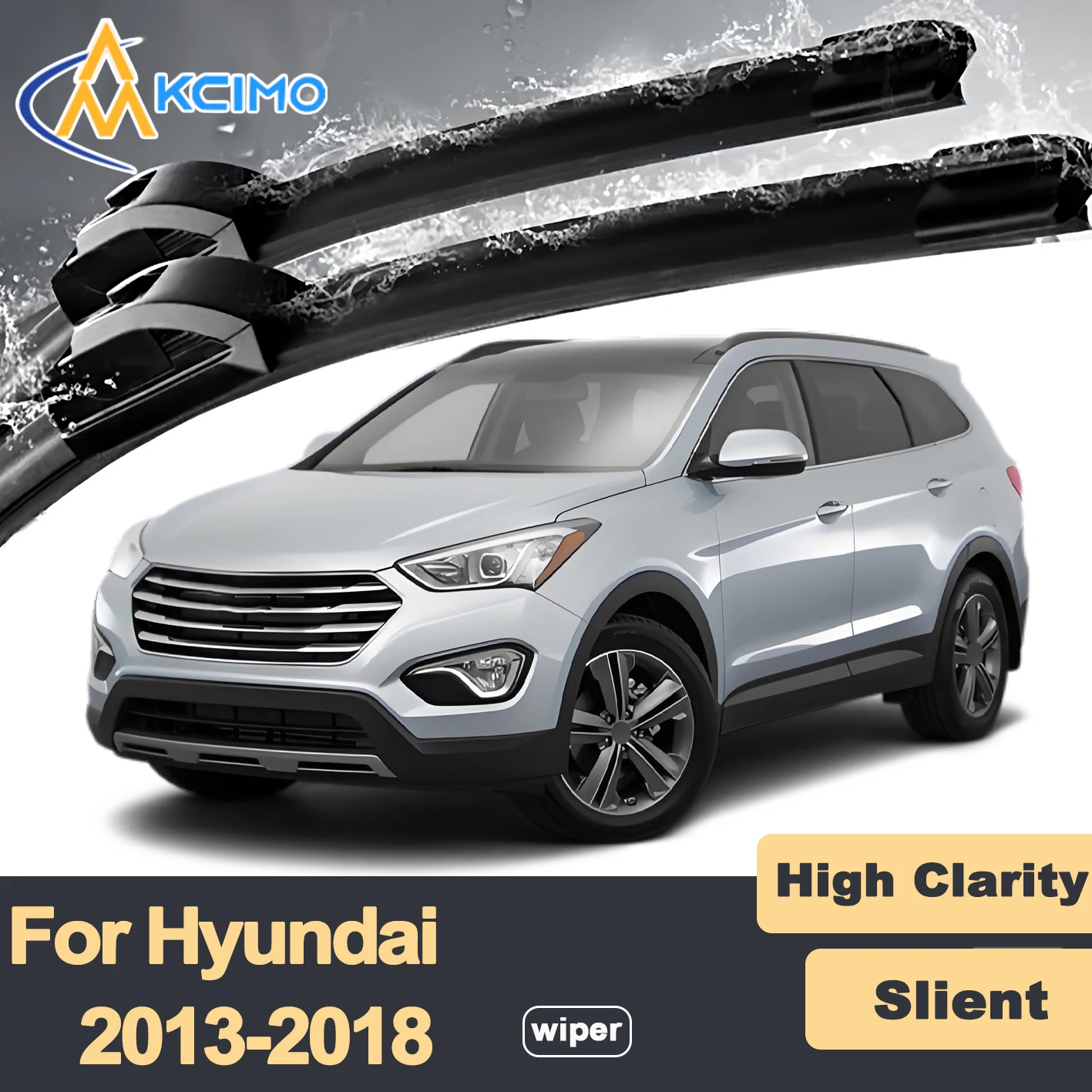 

Premium Rubber Durable Silent Windshield Wiper Blades 2pcs for Hyundai Santa Fe DM NC 2013-2018 Santa Fe Sport Maxcruz