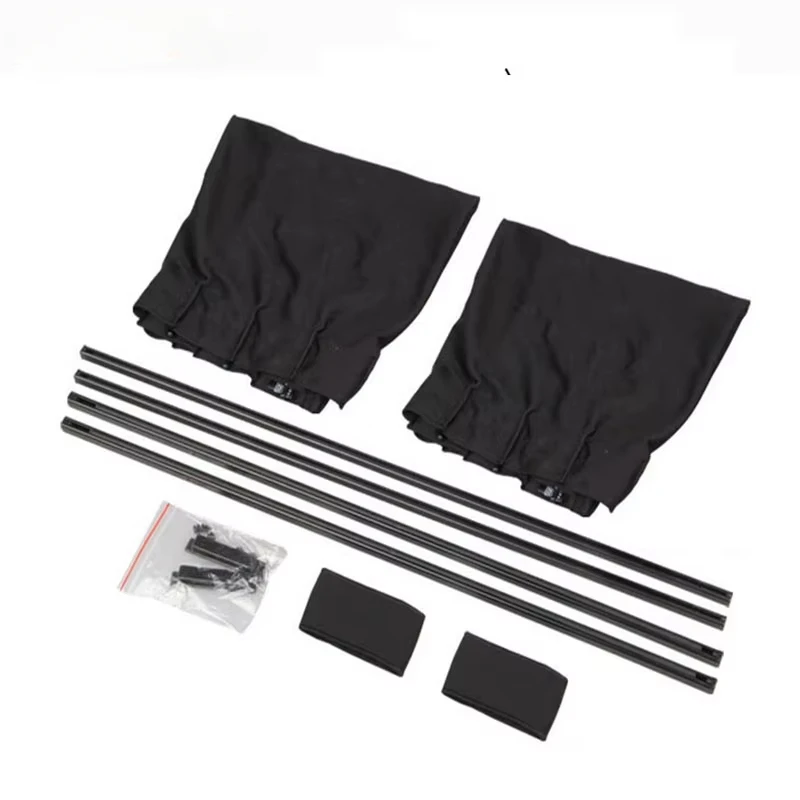 

Aluminum Shrinkable Sun Blind Curtain Car Side Window Sun Shade Visor For SUV MPV Truck - Black (Pack of 2)
