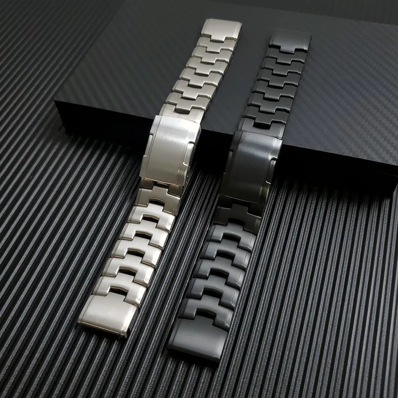 For Garmin Watch Fenix Series Strap Quick Release Titanium Alloy Three Bead Strap 22/26mm