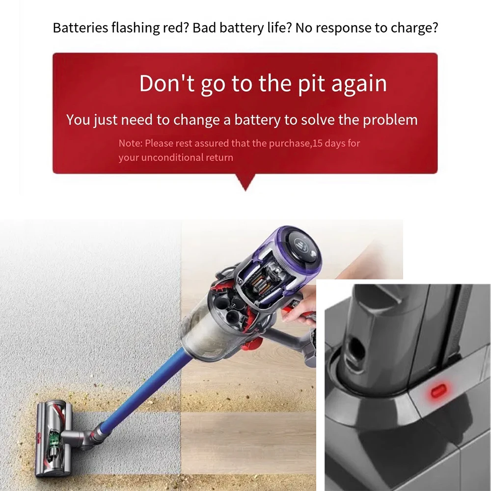 Аккумуляторная батарея 6000 мА/ч 21,6 в для пылесоса Dyson V6 V7 V8 V10 Series SV12 DC62 SV11 sv10, запасная батарея 18650