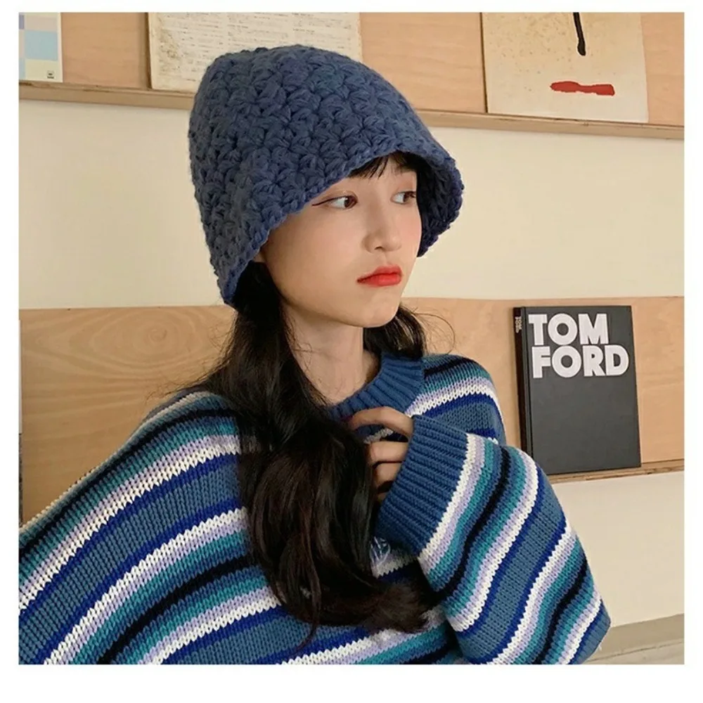 Practical Hand Hook Knitted Hat Wool Breathable Fisherman's Hat Gauze Towel Handmade Turban Hair