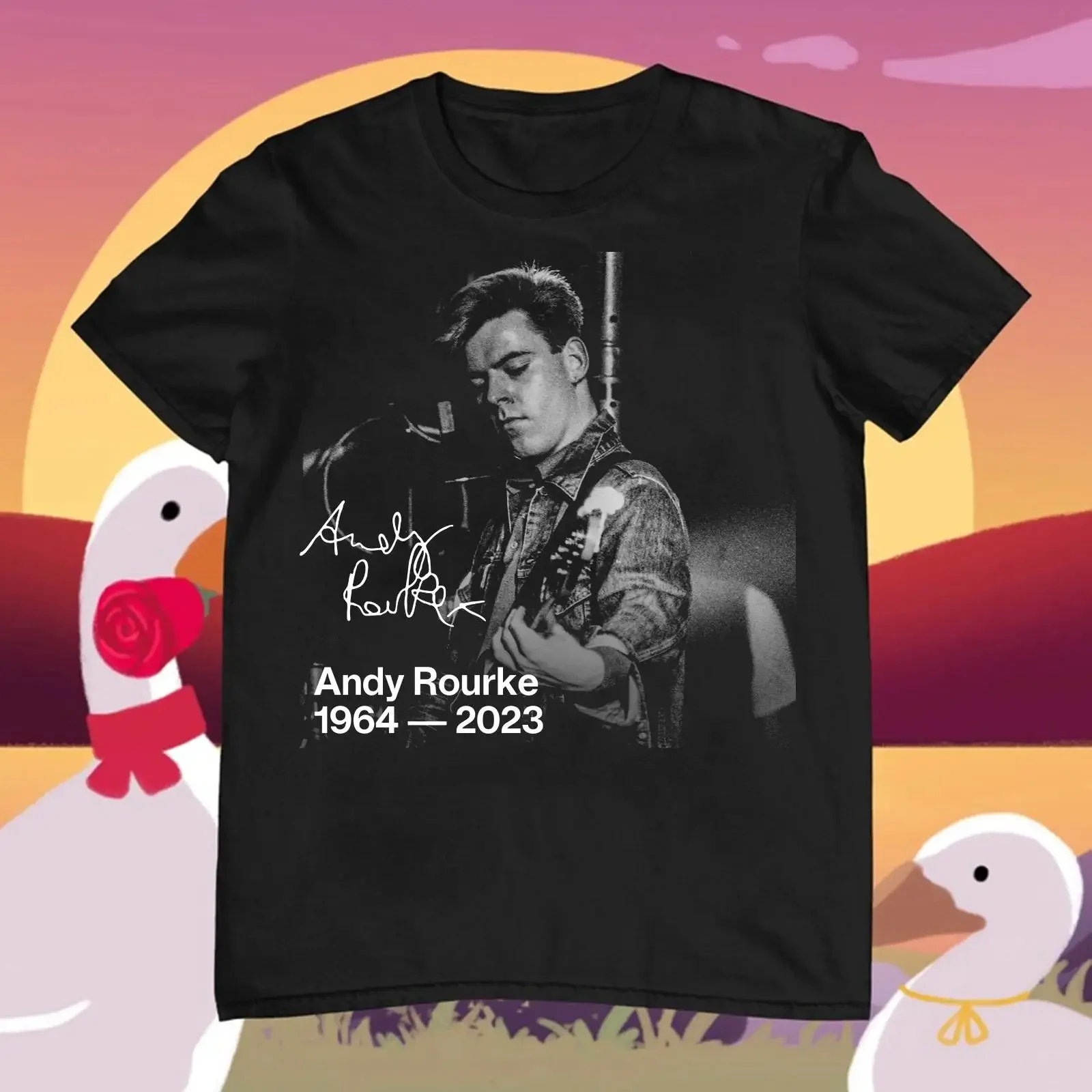 hOT Musician Andy Rourke Celebrating Autograph T Shirt S 4XL po323 vintage Washed Unisex Stylish designer clothes Versatile